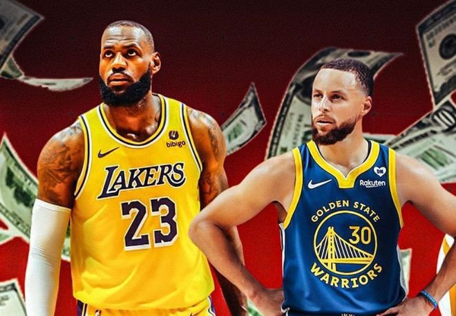 NBA球星生涯总薪水排行榜：詹姆斯5.8